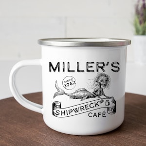 Figi mermaid coffee mug // Custom sideshow milk jug // Carnival curiosity decor //  Campfire mugs