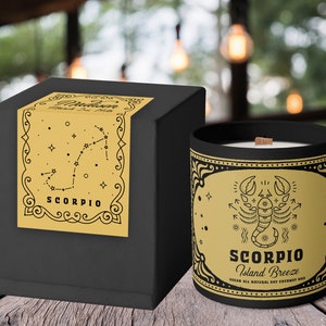 Vela de constelación de escorpio personalizada // Regalo de cumpleaños de noviembre // Regalo astrológico personalizado // Vela perfumada star constellation