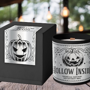 Hollow Inside Pumpkin Candle // Halloween Jack-o-lantern // Custom Scented Candle Present // Trick or Treat Candle