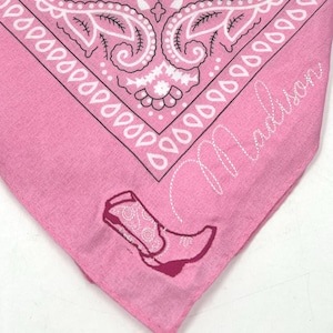 Embroidered Custom Bandana, Bachelorette Handkerchief, Personalized Bachelorette Gift, Custom Western Bach, Cowgirl Western Bachelorette