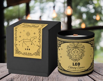 Personalized Leo Zodiac Candle // August Birthday gift // Custom Astrological Star Map  // Constellation Scented Candle