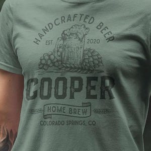Handcrafted Brew t shirt, Custom Beer label tee, St Patricks Day tee, Pub Crawl design, Ale IPA tee, Homebrew brewery tee, Brewmaster tee