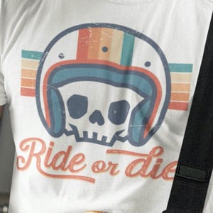 Ride or Die retro t shirt, Motorcycle Helmet tee, Old School Biker tee, Vintage Dirt Bike shirt, Grunge Motorhead tee, Daredevil design