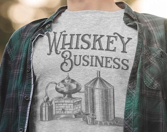 Camiseta de Whiskey Business, camiseta de Bootlegger Still, regalo para amantes del bourbon, decoración de bar, entusiasta del whisky de centeno, camiseta de licor añejado en barrica