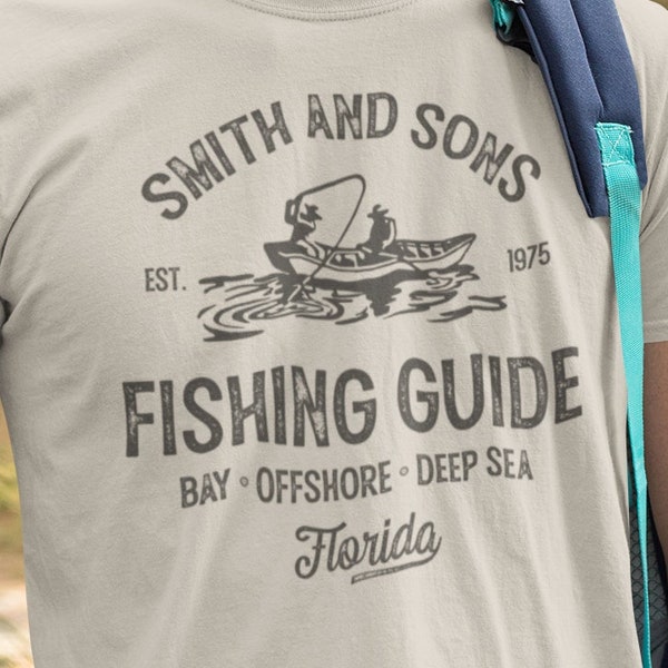 Fishing Guide Tee , Personalized Outdoor Shirt , Custom Fishing Boat t shirt , Angler Fisherman Tee , Fly Fishing tee , Nature Lover Gift