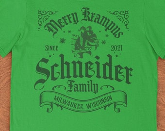 Merry Krampus t shirt, Personalized family shirts, German Santa tee, Anti St. Nicholas shirt, Funny Christmas gift for him