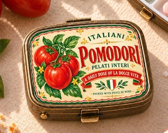 Italian Tomato Pill Box, Cute Travel Pill Case, Vintage Food Medication Holder, Nonnas Kitchen Pill Box, Fun Foodie Gift, Tomato Lover Gift