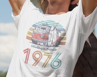 Vintage since year t shirt // Surfing bus tee // Old School fashion // Personalized birth year shirt // Classic 1970's logo //  Gift for him