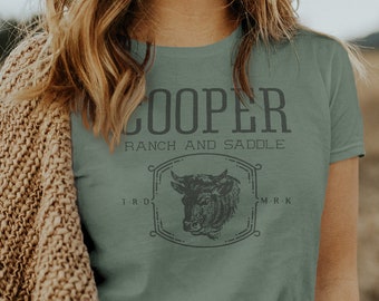 Cattle and ranch t shirt // Personalized rustic tee  // Vintage custom gift  //  Cow lovers gift