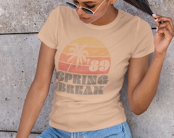Spring Break t shirt // Beach Vacation tee // Classic 80's fashion // Personalized birth year shirt // Retro 1970's logo //  Gift for him