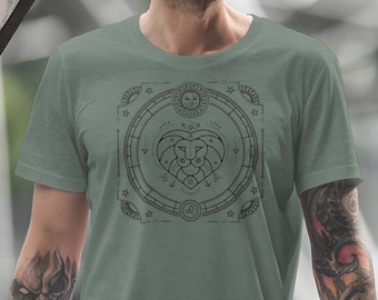Leo Zodiac T shirt // Custom Lion Constellation Tee // Astrological Sign Gift  // August Birthday Present
