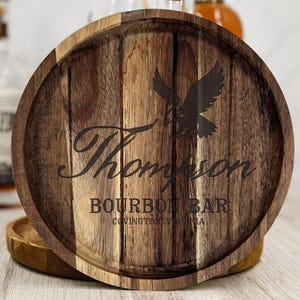 Eagle Bourbon Barrel Sign, Custom Name on Barrel Wall Decor, Whiskey Lovers Gift, Bourbon Distillery Sign, Rare Whiskey Lounge Wall Sign