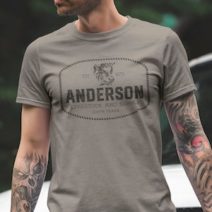 Rustic farm tee // Personalized Cattle and ranch t shirt // Vintage farmhouse gift  //  Cow lovers gift