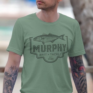 Bait and Tackle t shirt // Personalized Nautical tee //  Custom Bass Fishing shirt // Vintage Fisherman top