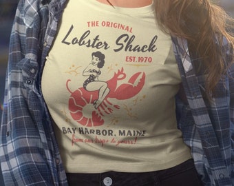 Lobster Shack retro t shirt // Vintage pin up girl tee // Rockabilly shirt // Classic retro logo // Summer beach tee // Maine lobster shirt