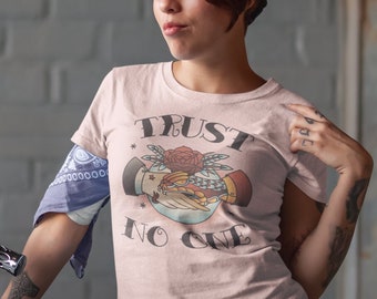 American traditional tattoo tee, Trust No One T shirt, Vintage Tattoo Flash shirt, Gift for tattoo lover, Ink master design, Tattoo art tee