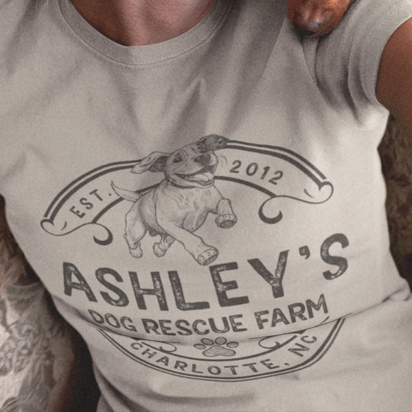 Gepersonaliseerde Animal Rescue tee // Pet Lovers t shirt // Custom Dog Shelter tee // Vintage Dog Foster tee // Cute Animal lovers cadeau