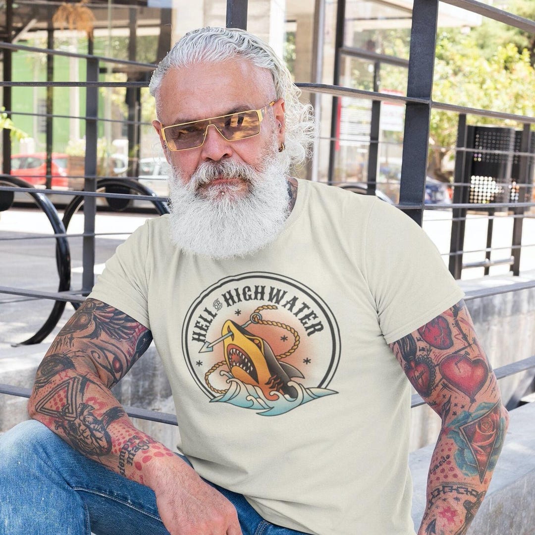 Hell or Highwater Tattoo T Shirt, American Traditional Tee