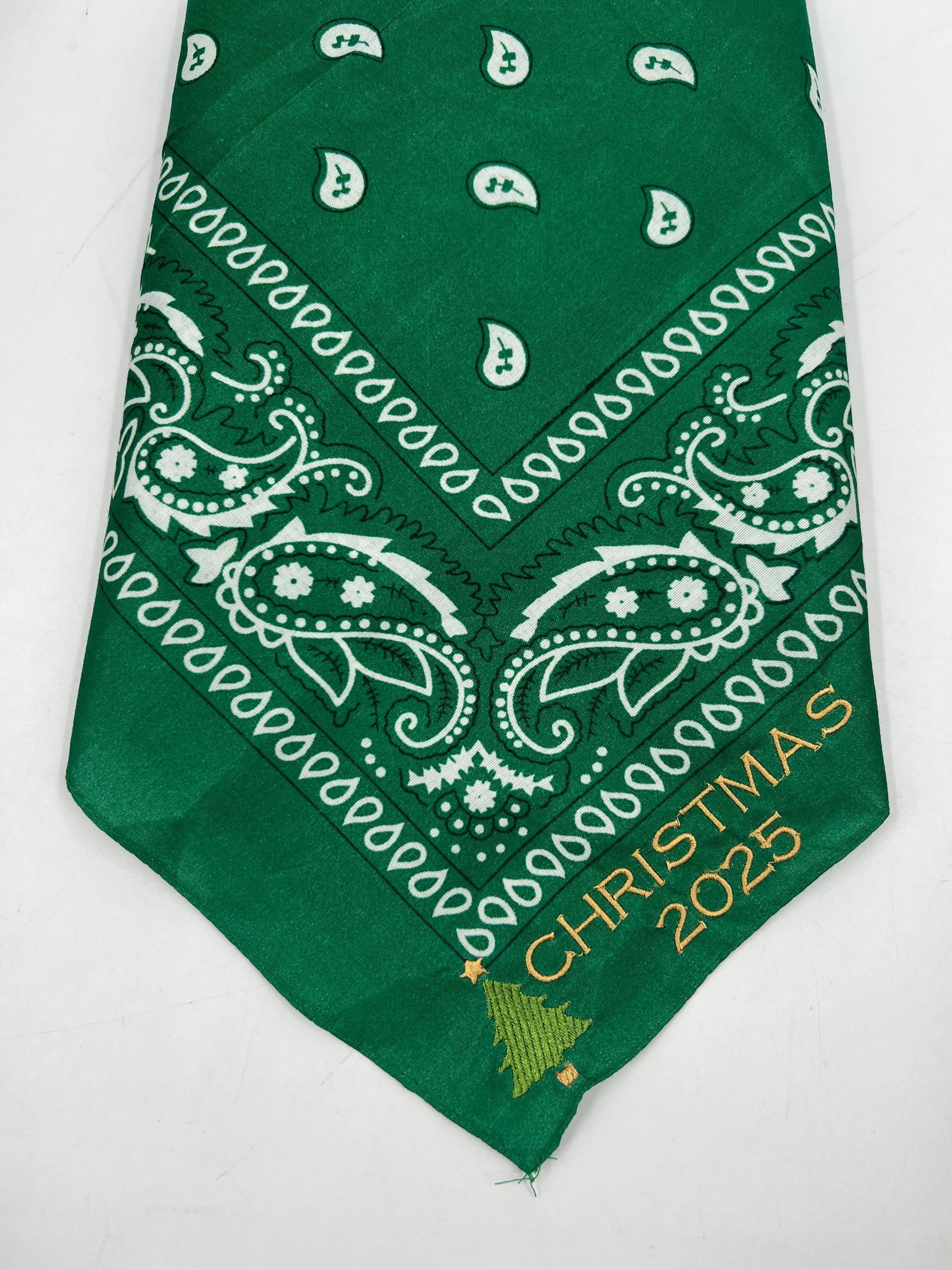クリスマスツリーの刺繍入りバンダナ、パーソナライズされたクリスマス