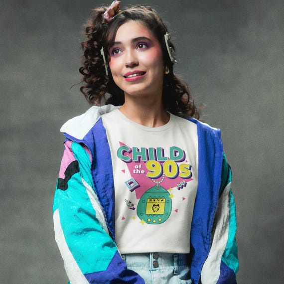 Child of the 90s t shirt , Retro 1990's tee , Vintage Tamagotchi tee , Neon Colors lovers shirt , 90's Millennial top , 90s Nostalgia tee