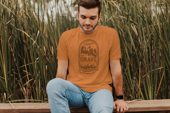 Grave Outdoors t shirt // Halloween party tee //  Funny comfy shirt // Vintage triblend top // Haunted graveyard tee