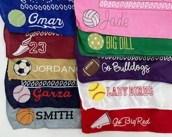 Embroidered Sports Team Bandana, High School Team Accessory, Game Day Gear, School Spirit Bandana, Gift for Sports Fan, Custom Embroidery