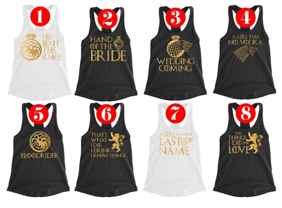 game of thrones bridesmaid shirts