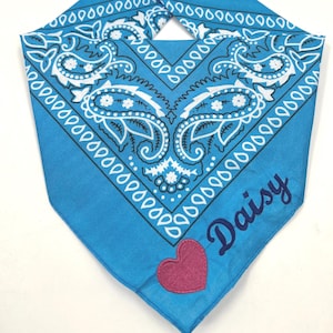 Embroidered Heart Bandana, Country Music Handkerchief, Personalized Name Gift, Custom Western scarf, Cowgirl Bachelorette party