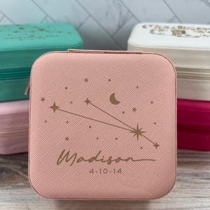 Widder Geburtstag Persönliches Schmuckschatulle, Benutzerdefinierte Astrologie Geschenk, himmlische Sternzeichen Schmuckschatulle, einzigartige Geschenkidee, niedliches Geschenk für Großmutter