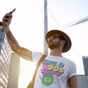 Model wearing Child of the 90s tee