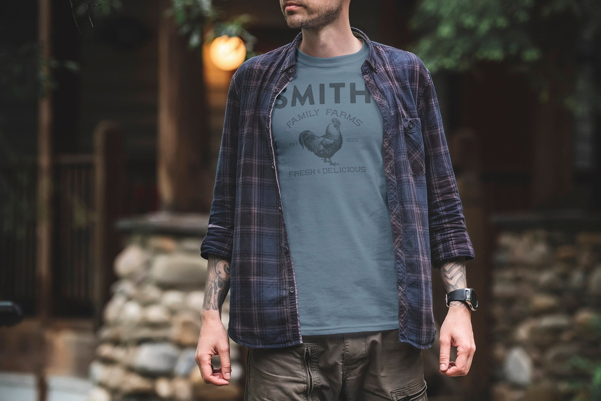 Country farmhouse t shirt // Custom rustic tee  // Vintage Personalized gift  //  Chicken lovers gift