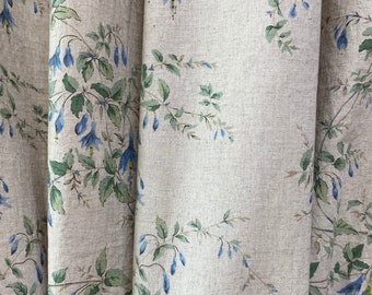 Set of 2 Natural Botanical Linen Curtain Garden Plants Drapes Natural Linen French Country Curtains Custom Linen Drapes Kitchen Cafe Valance