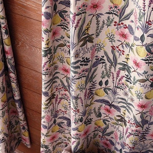 Set von 2 Wildblumen botanische Vorhang Panel Bauernhaus Leinen Vorhänge gewaschen Leinen Vorhänge natürliche Leinen Retro Blumenmuster benutzerdefinierte Vorhang