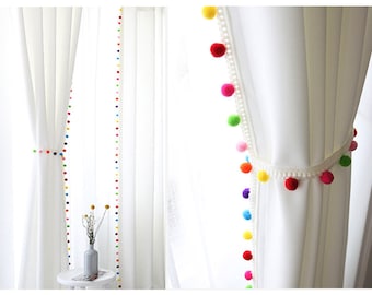 pom pom blackout curtains kids blackout curtains white blackout curtains curtains nursery bedroom curtains tassel curtains - Bedroom Curtains pom pom blackout curtains kids blackout curtains white blackout curtains curtains nursery bedroom curtains tassel curtains - Bedroom Curtains