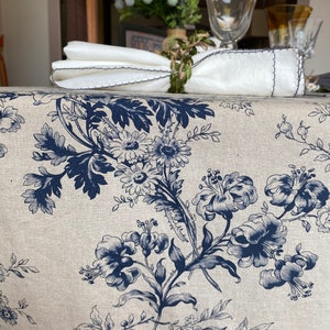 Tablecloth French Country Floral Washed Linen Shabby Chic Floral ...