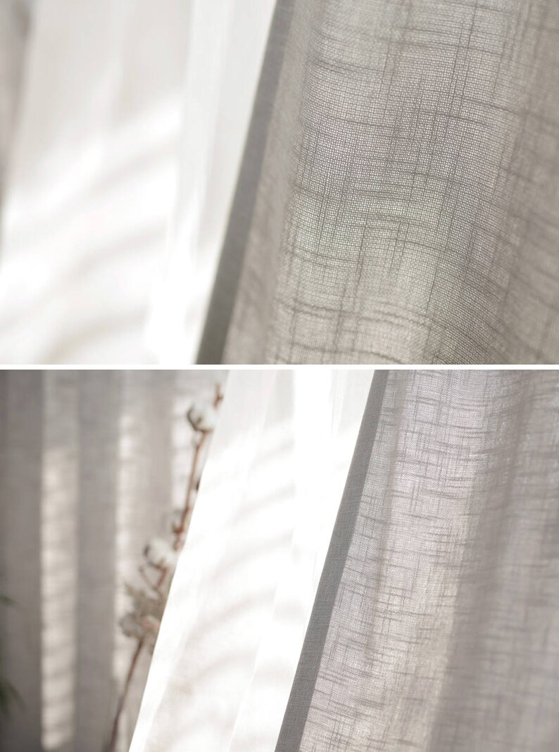 Pair Beautiful Linen French Drapes With French Lace Wedding Etsy