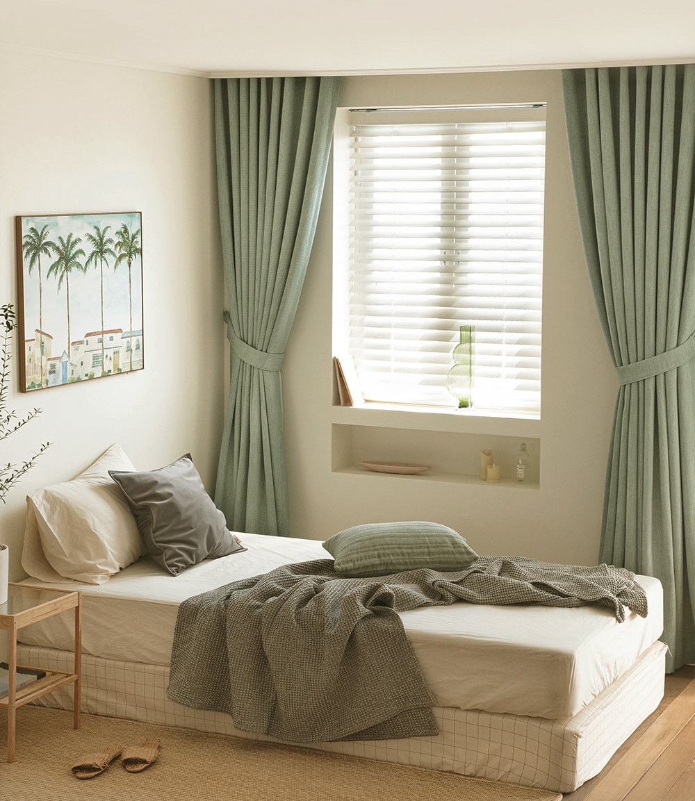 高級寝室カーテン　全￼遮光 セージグリーンの遮光カーテン：厚手の遮光パネルセット - Etsy 日本