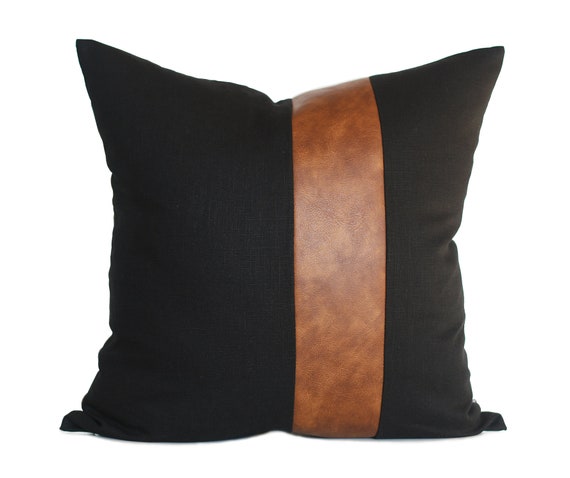 Black Linen Farmhouse Black Striped Throw Pillow Cover Decorative