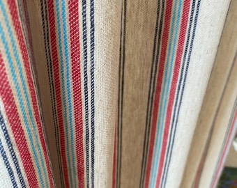 Bespoke made-to-measure flop over curtains in Ian Mankin Devon Stripe or fabric and finish of your choice blackout lined handfinished