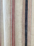 Striped Linen Curtains French Country Linen Drapes Navy Red Striped Curtains Bespoke Living Room Bedroom Vertical Striped Curtains Set of 2 product logo