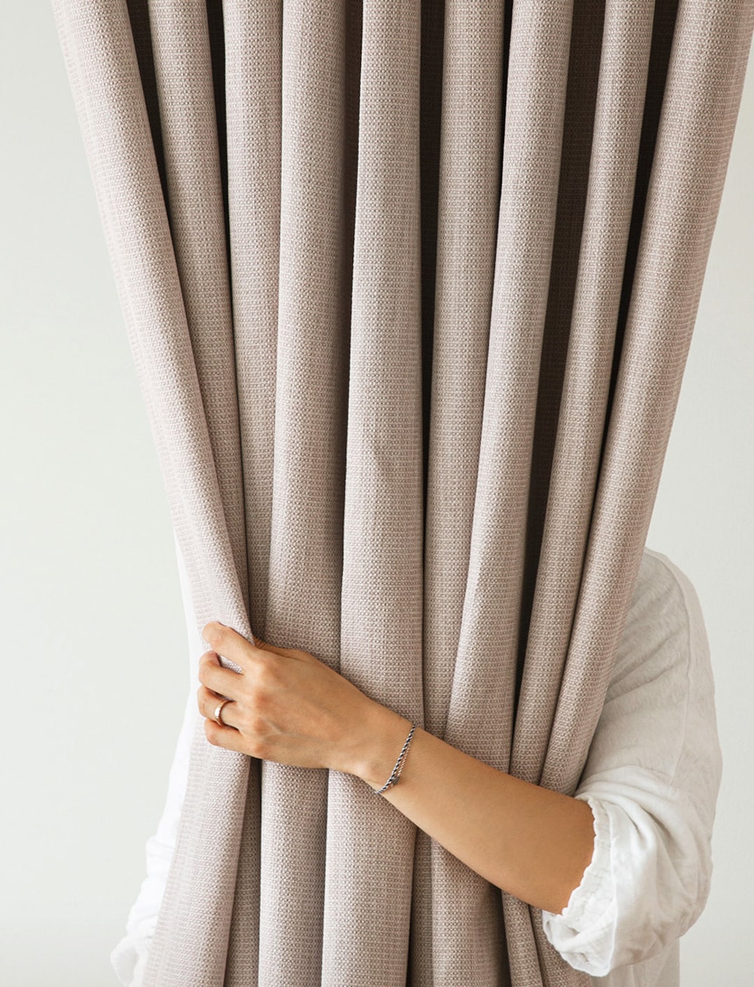 Set of 2 Heavy Weight Minimalist Blackout Curtains Thermal Curtains