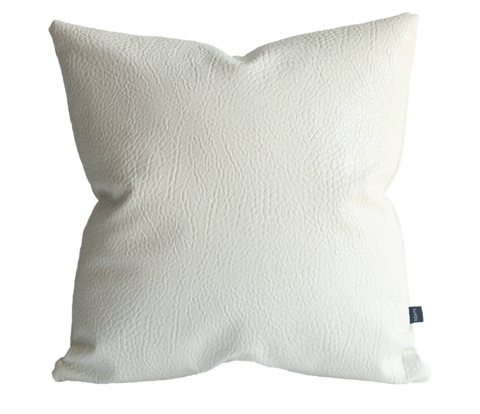 White Faux Leather Elephant Off White Pillow Cover Decorative Etsy