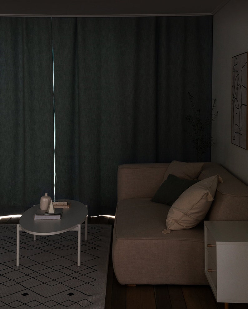 Pale Sage Green Minimalist Blackout Curtains Heavy Weight Nursery