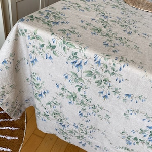 Tablecloth French Country Floral Washed Linen Shabby Chic Floral ...