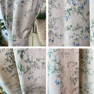 Set of 2 Natural Botanical Linen Curtain Garden Plants Drapes Natural Linen French Country Curtains Custom Linen Drapes Kitchen Cafe Valance image 8