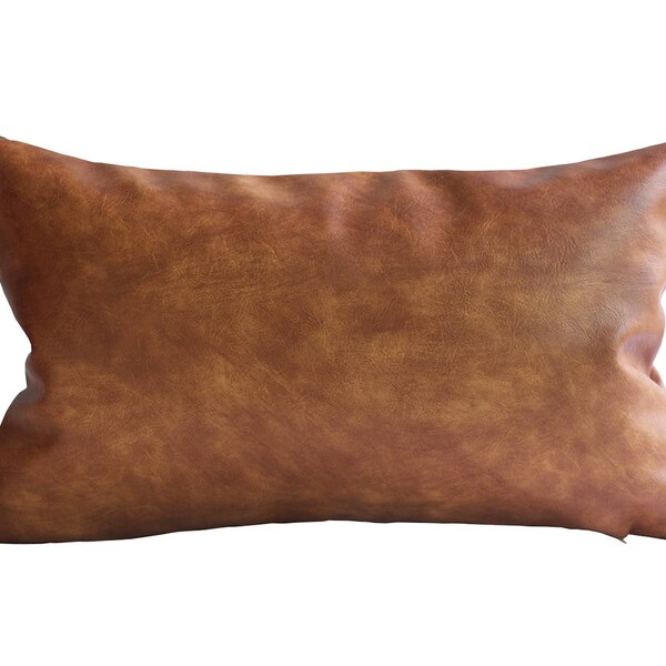Faux Leather Pillow Etsy