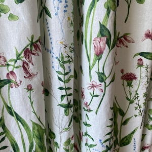 Schlafzimmer Panel Wohnzimmer Natur Blumen Muster Pflanze Bauernhaus Vorhänge Wildblumen Botanische Leinen Vorhang Panel gemusterten Vorhang 2er Set