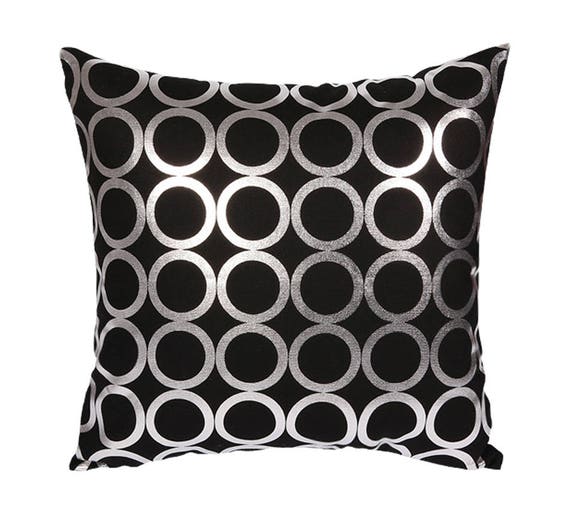 Designer Cotton Canvas Pillow Cover Kdays Ring Silver Pillow Etsy