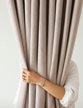Minimalist Blackout Curtains Heavy Weight Thermal Drapery Beige Hotel Grade Look Panels Nursery Bedroom Living Room Insulating Set of 2 product logo