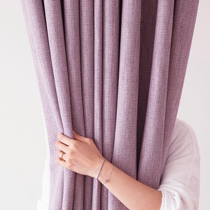 2 Tone Lavender Heavy Weight Minimalist Blackout Curtains Set of 2 Hotel Grade Look Violet Curtain Nursery Bedroom Curtain Panels Insulating